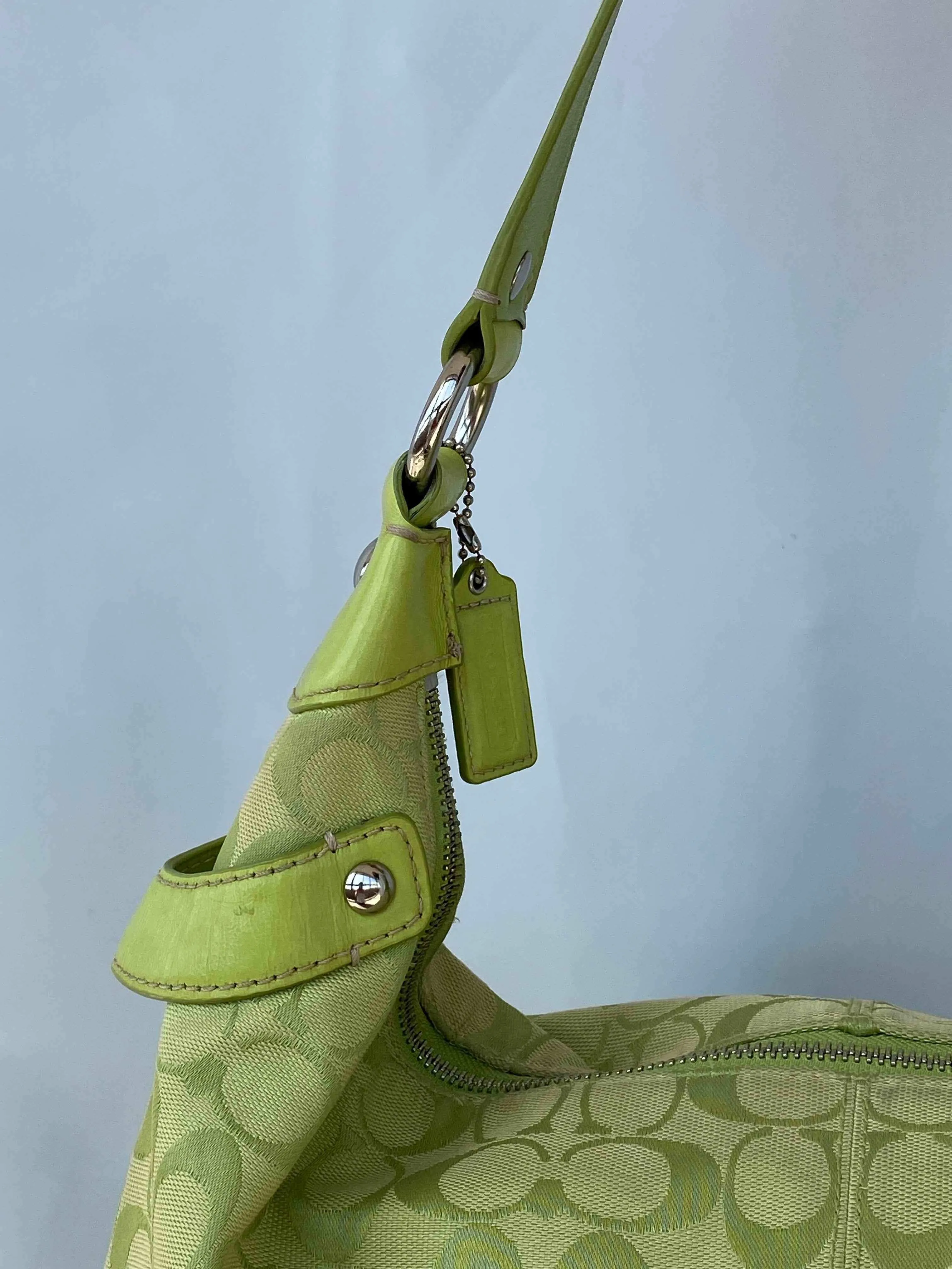 Signature Green Coach Hampton Shoulder Bag