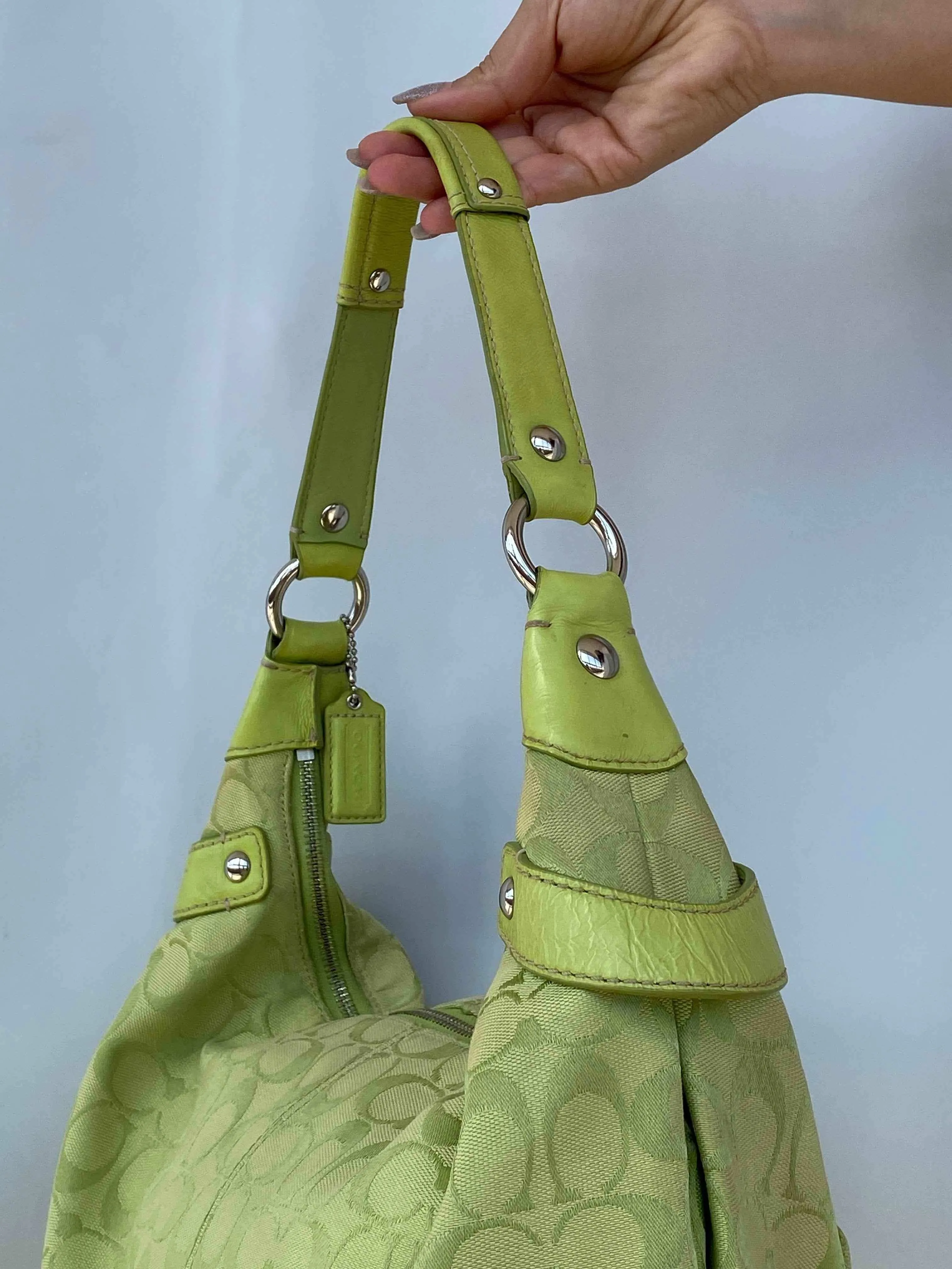 Signature Green Coach Hampton Shoulder Bag