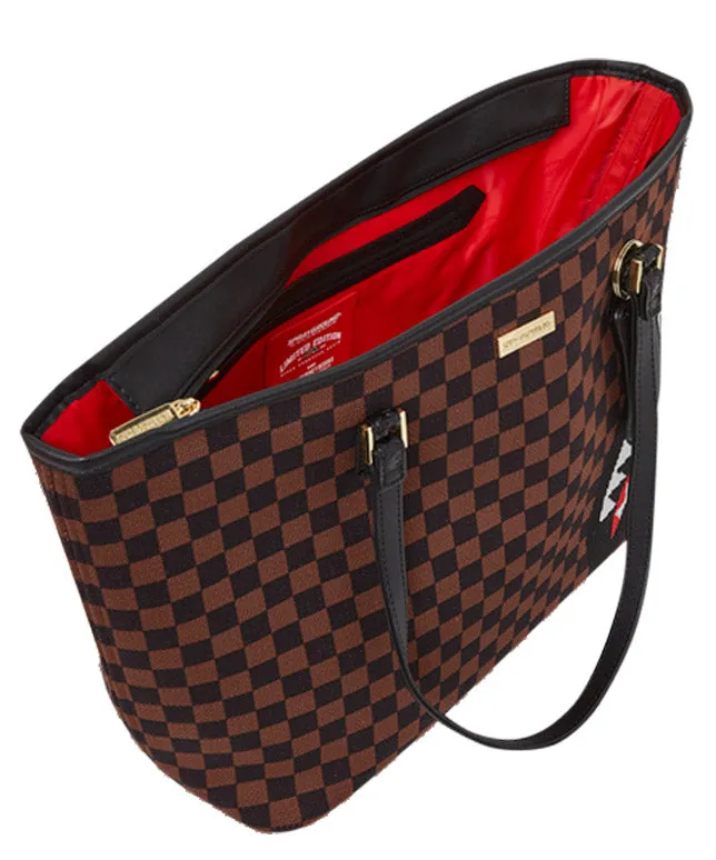 Sprayground Sharks In Paris 2.0 In Brown Black Tote Bag