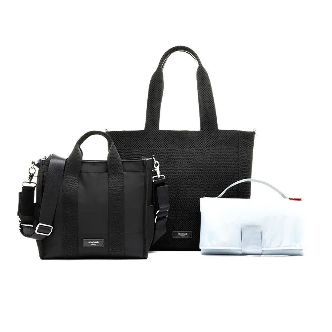 Storksak Thea Tote   Compact Changing Bag - Black