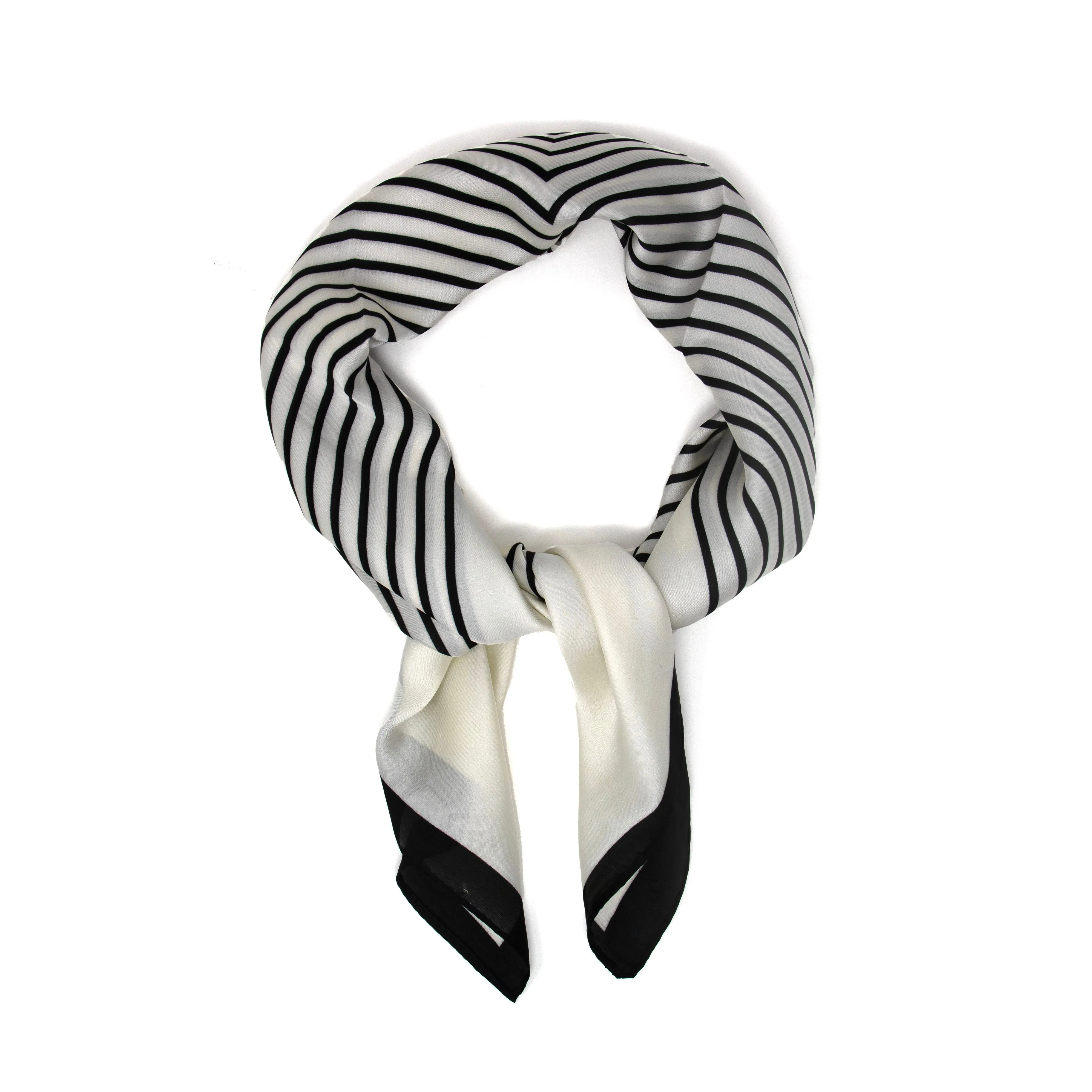 Striped Silk Print Scarf